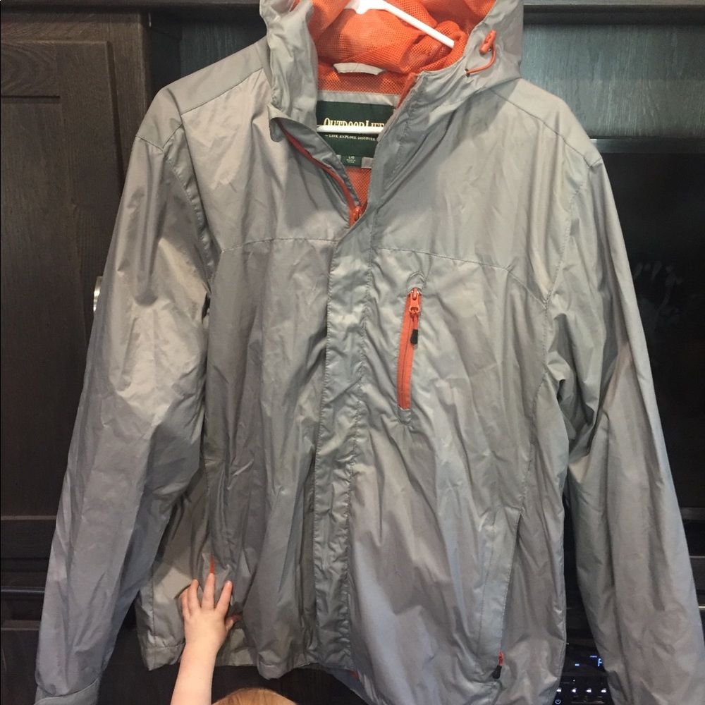 Outdoor Life Men’s Grey/Orange Raincoat